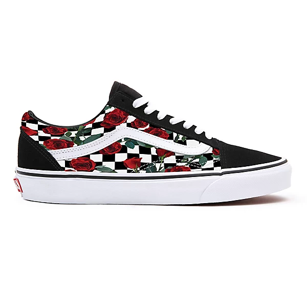 Roses Checkerboard Old Skool Personalisées